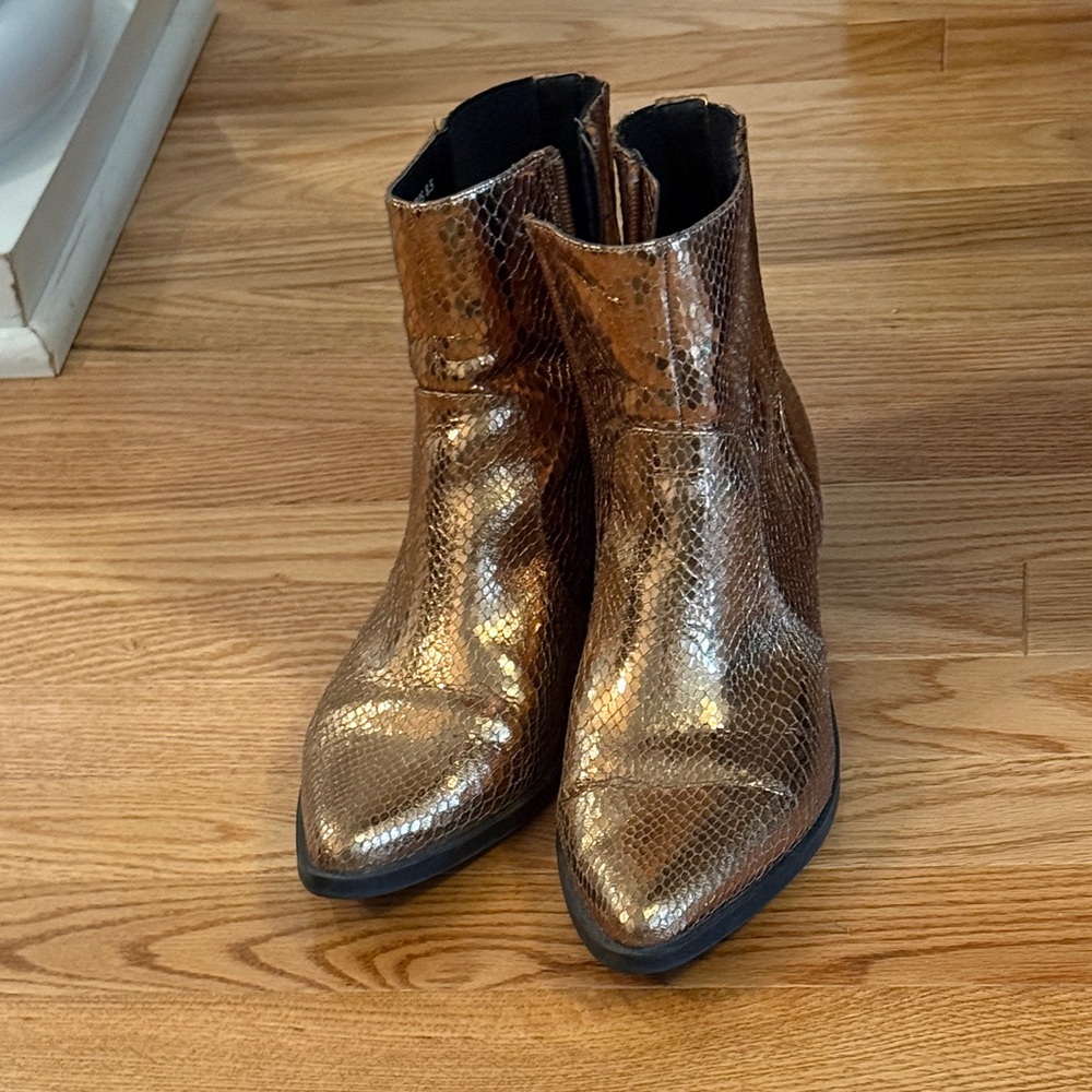Metallic Gold Ankle Boots